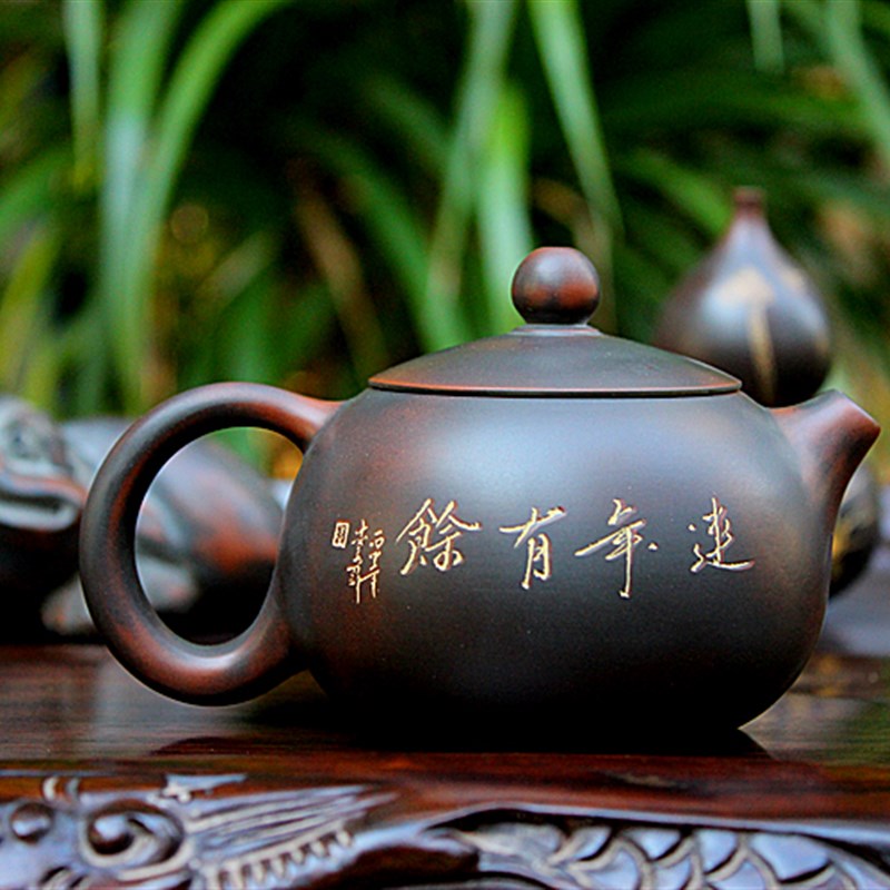 钦州坭兴陶茶壶泡茶壶茶具精品纯手工紫泥壶非紫砂壶家用西施壶