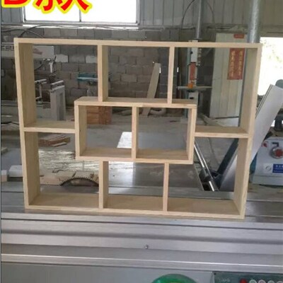定做搁板壁挂置物架木格子茶壶展示架小饰品创意多宝阁实木格子柜