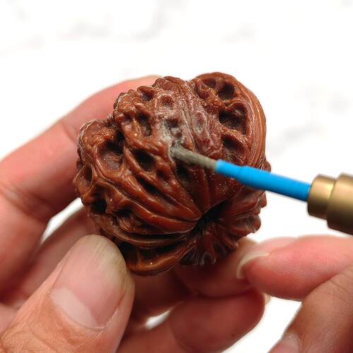 文玩核桃清理缝隙打底手持式电动钢丝刷手持反碱机器抛光扣缝神器