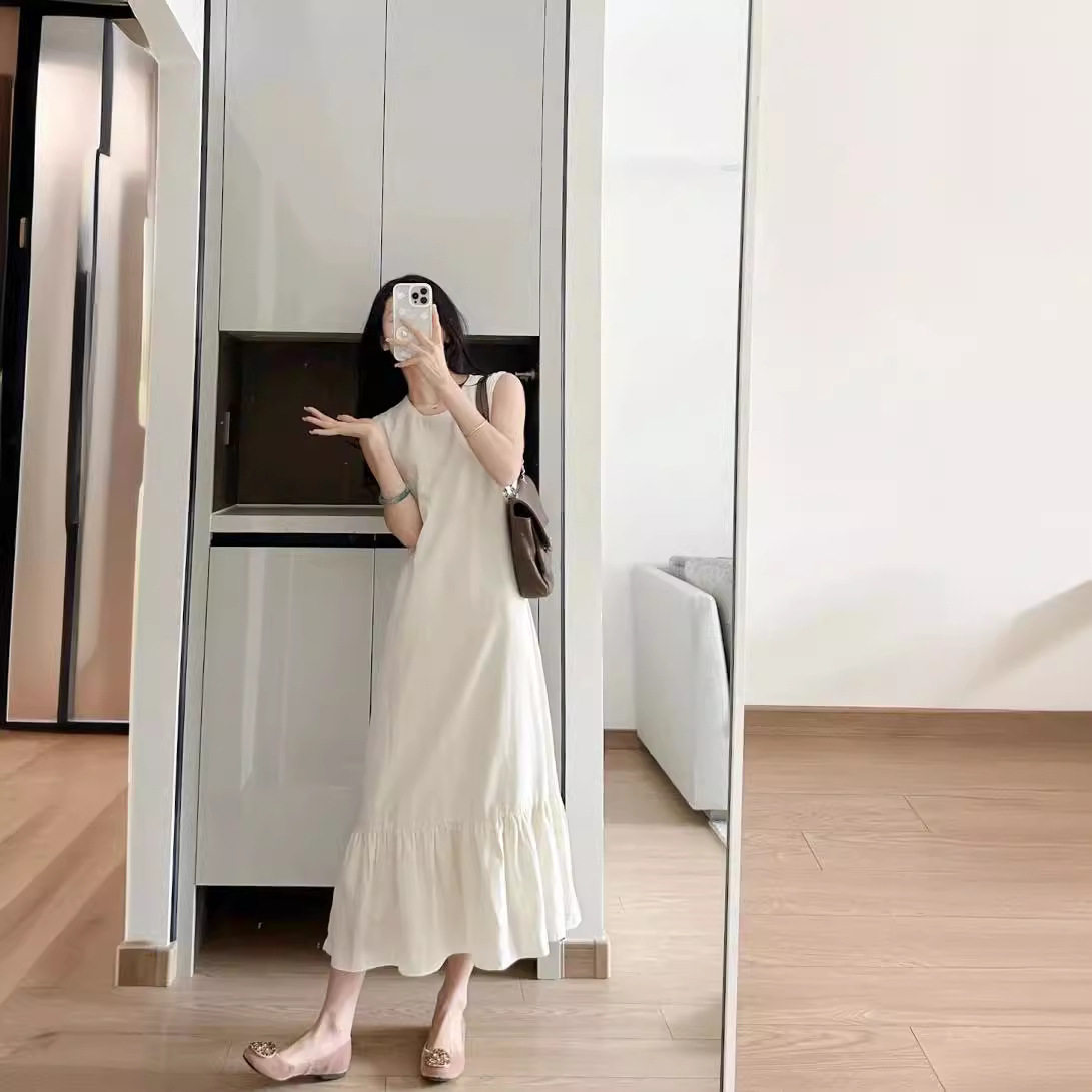 高级感无袖背心连衣裙女