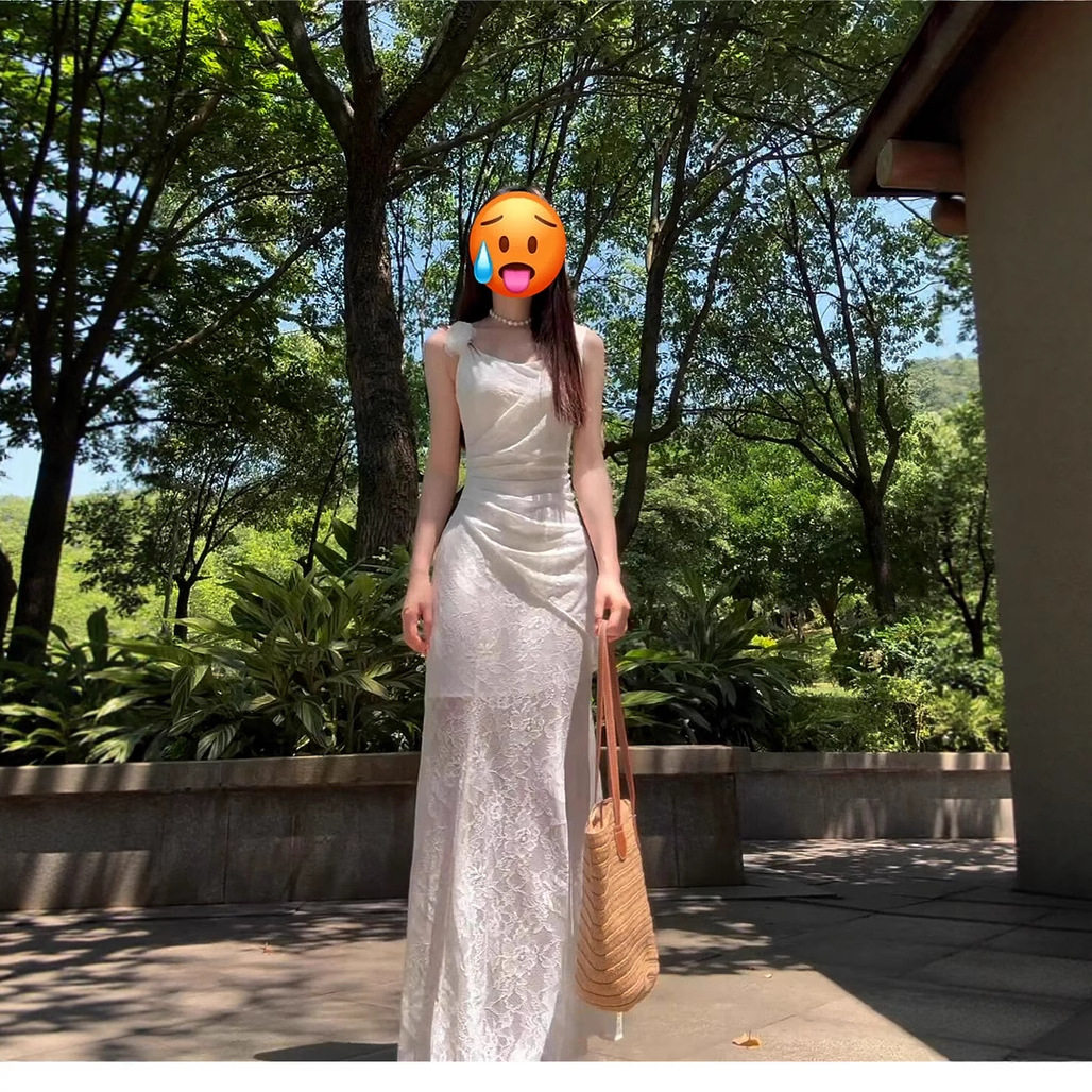 法式气质高级感白色蕾丝