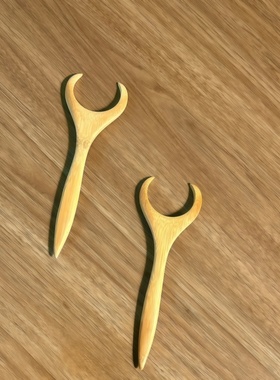 潮汕功夫茶具配件防烫长柄茶杯竹制茶叉防滑配件