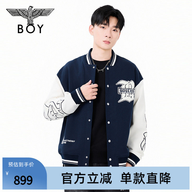 BOYLONDON春季男女同款百搭休闲潮牌棒球夹克外套N12011