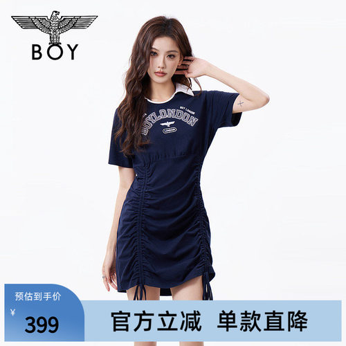 BOYLONDON夏季女款POLO印花修身显瘦休闲潮牌连衣裙W17902