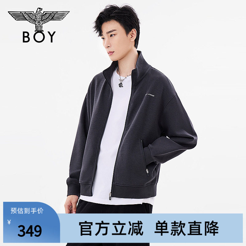 BOYLONDON秋季男女同款精致小立领运动夹克休闲时尚外套N12009图片