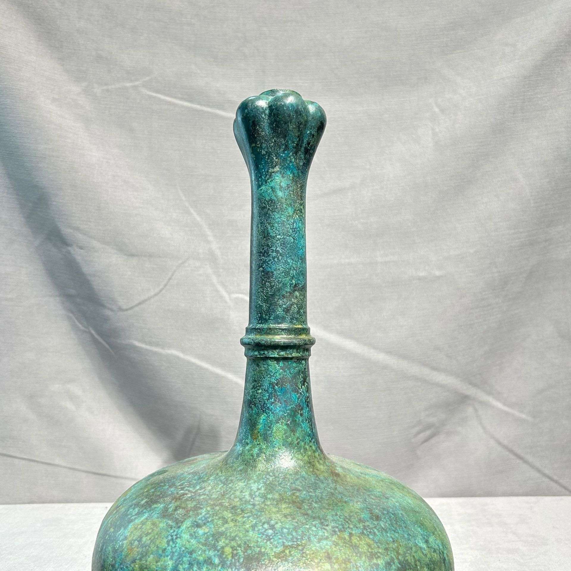 蒜头瓶仿古青铜器古玩工艺品铜器家居装饰摆件艺术品摆件