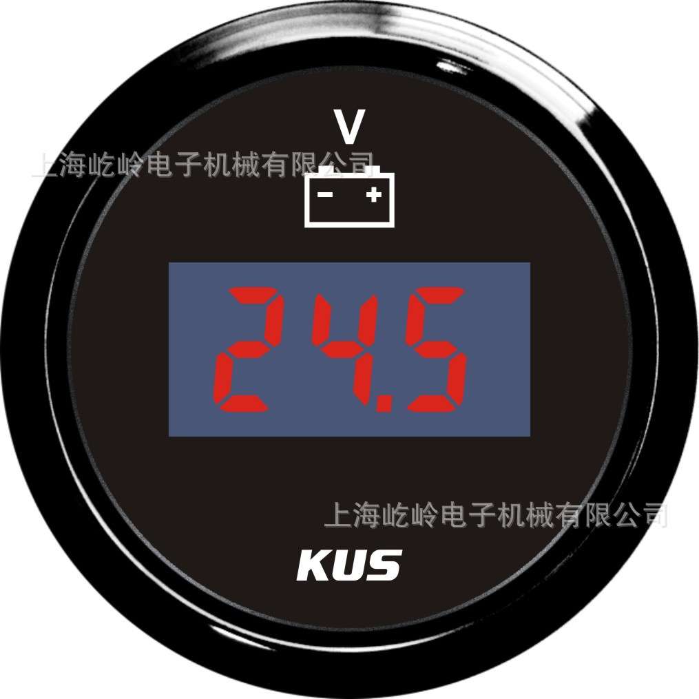 KUS数显数字电压表 12V/24V 船用车用 白色/黑色