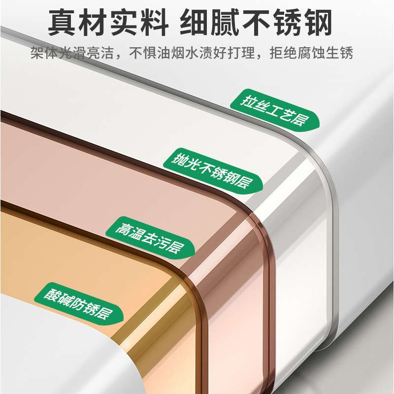 不锈钢厨房吊柜下置物架壁挂式菜板砧板锅盖放置架保鲜膜收纳架子