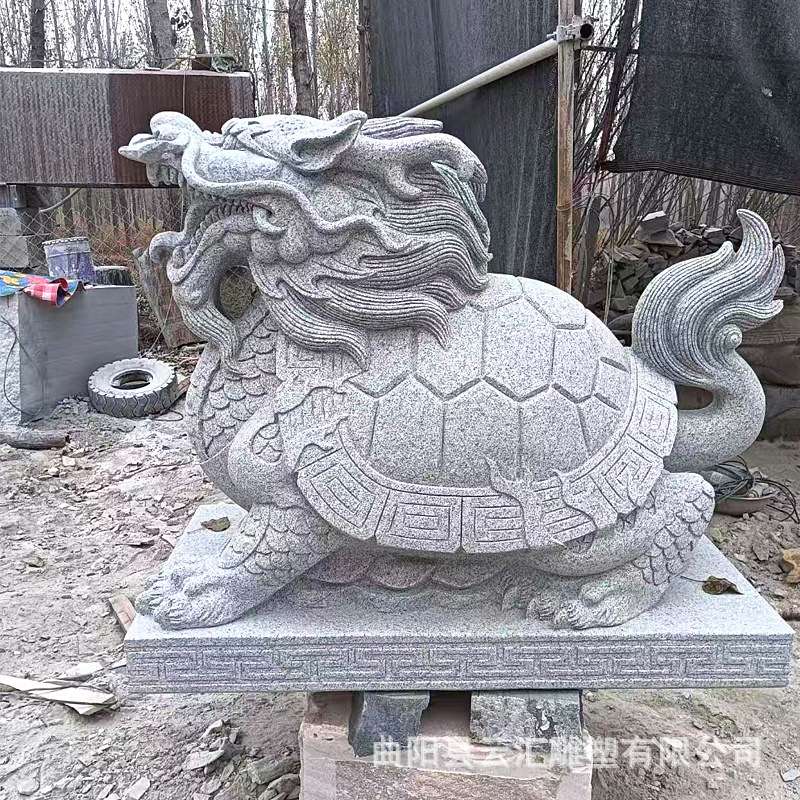 石雕青石做旧仿古龙龟庭院新中式龙头龟龙生九子霸下复古怀旧赑屃