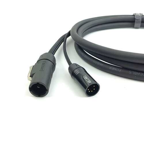 舞台光速灯光电源线信号组合线powerCON TRUE1+五芯DMX信号复合线