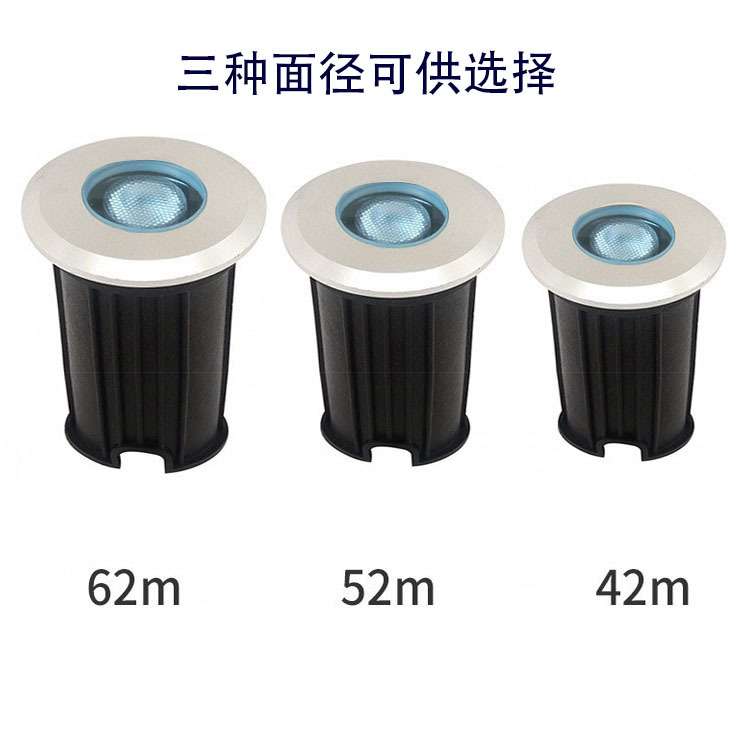 防水24V矮款不锈钢LED星星埋地灯42 52 62mm水下射灯广场小地埋灯