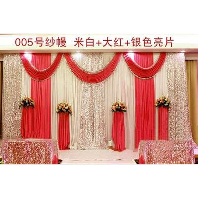 新款婚庆道具背景纱幔婚庆背景布婚庆布幔背景婚礼舞台纱幔布