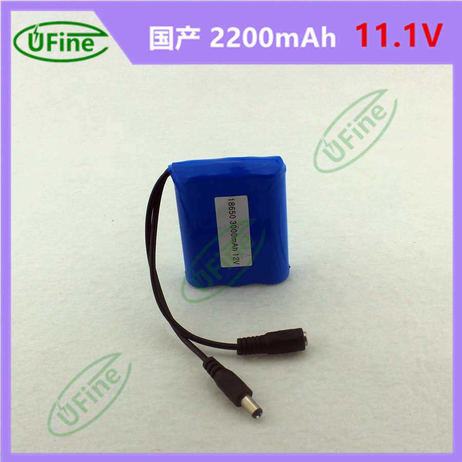 18650 11.1V2200mAh电池组DC插头大容量智能指纹防盗锁专用电池
