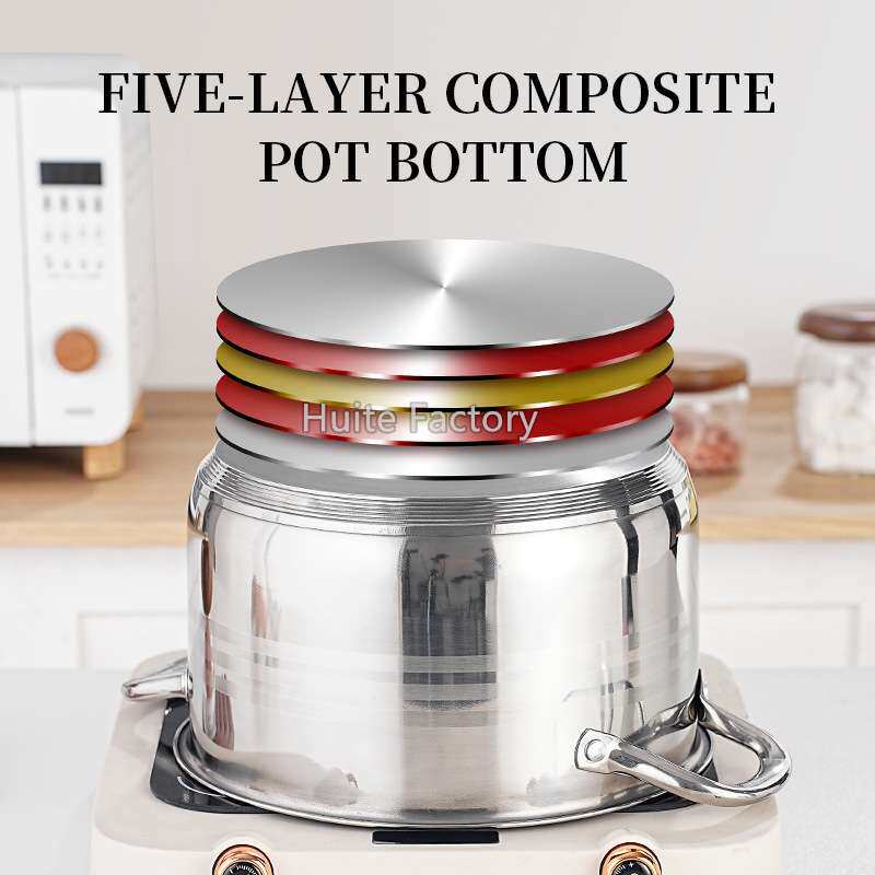 跨境13件套cookware set厨具加厚复底不锈钢套装锅带蒸格锅具套装