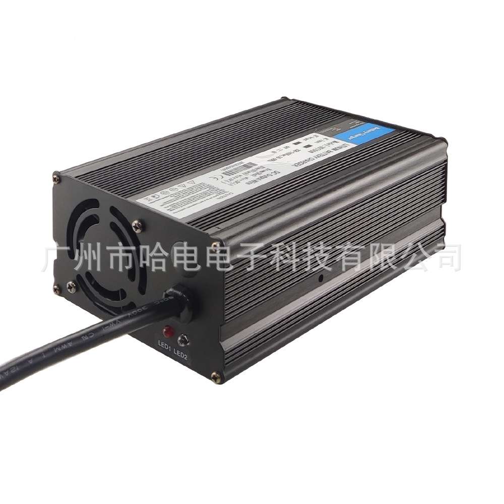 60V10A电瓶观光车充电器 免维护铅酸蓄电池充电器 黑色铝壳