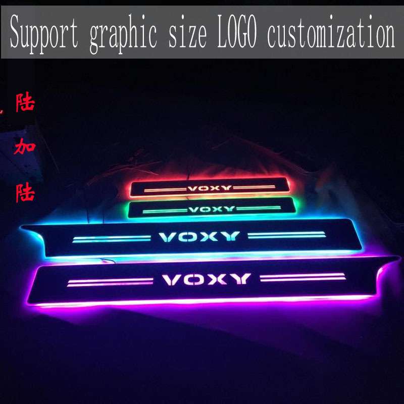 4片/NOAH VOXY 80系 70系流光动态迎宾踏板七彩跑马LED灯门槛条