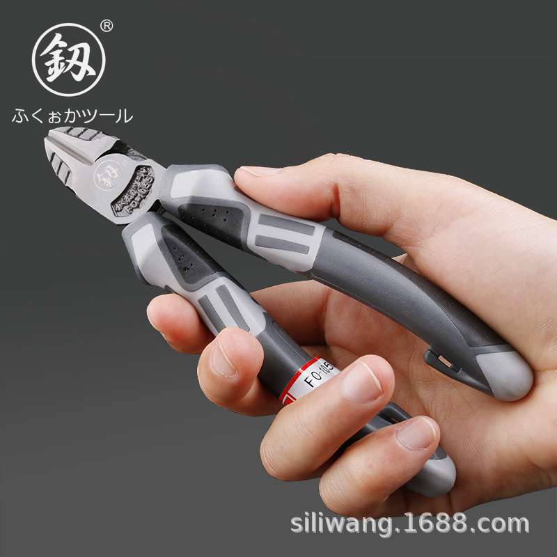 供应釼牌福冈工具工业级斜嘴钳偏口钳子偏嘴斜口钳斜咀钳6寸