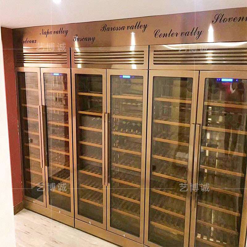 重庆饭店落地式组装酒柜装修效果图供应多功能时尚不锈钢玻璃酒柜