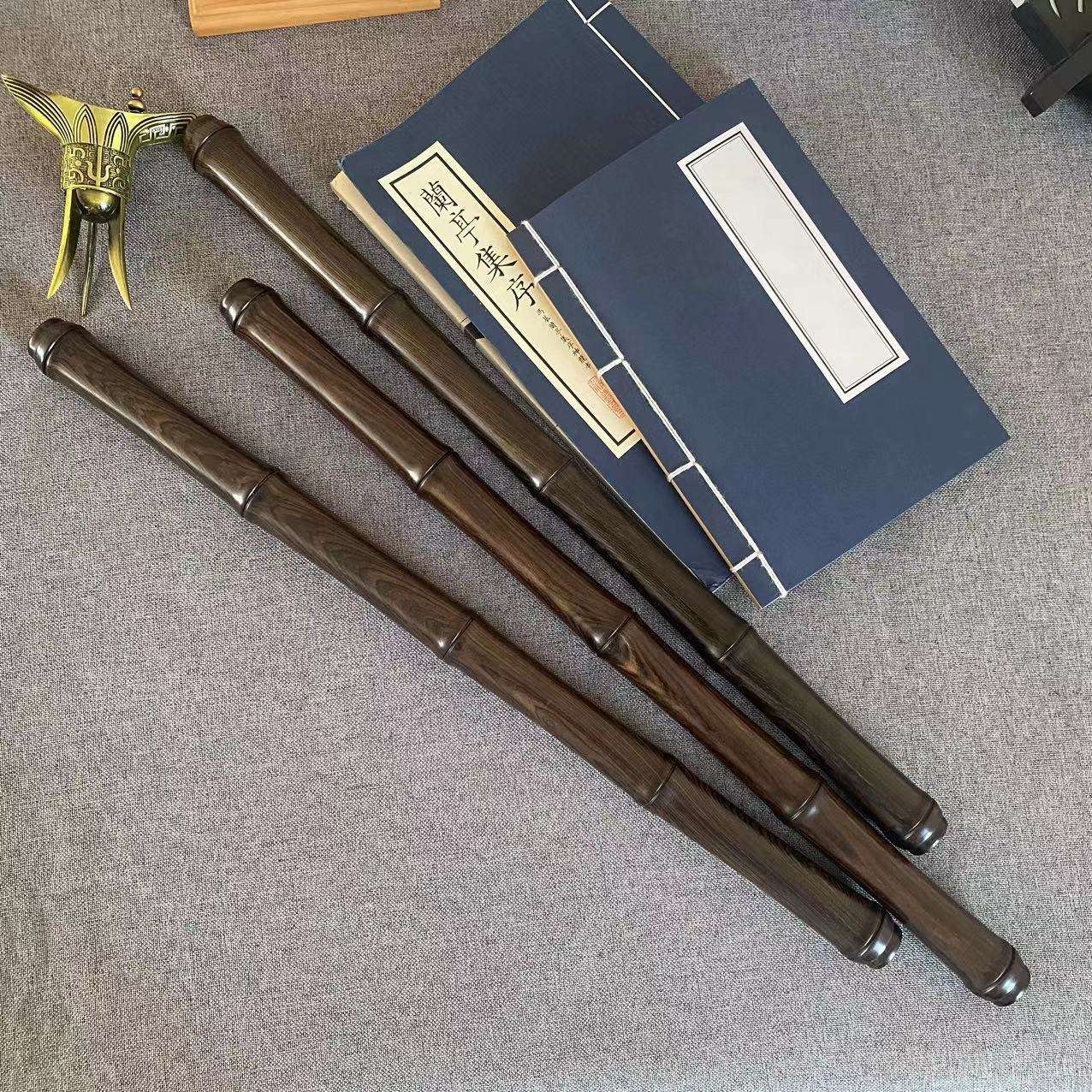 紫光檀竹节棍 盘玩棍 节节高升棍 太极武术棍敲背擀筋多功能棍