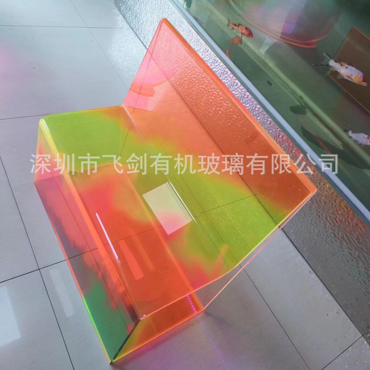 亚克力渐变彩色商场橱窗商品展示架陈列柜简约设计商业办公用具