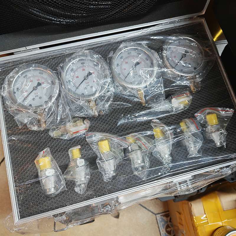 挖掘机工具测试套件黄色4表3管9接头液压表组合套装工程机械配件