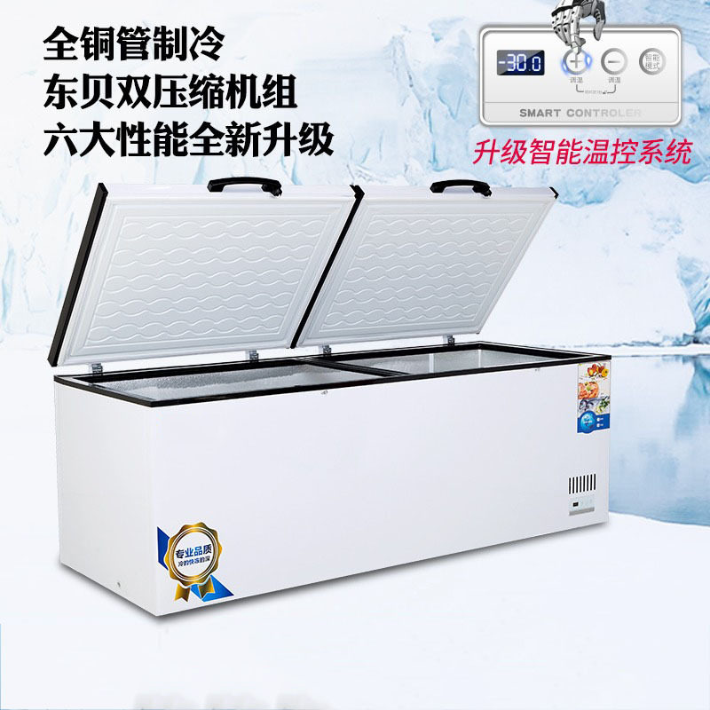 恩典卧式商用冰柜冷冻柜保鲜柜冷藏大冰柜卧式冷冻柜鲜肉柜铜管冷