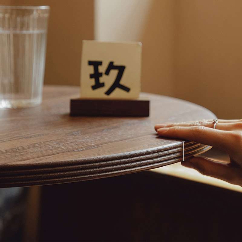 复古实木圆桌中古小边几美式铁艺咖啡厅桌子奶茶甜品桌子