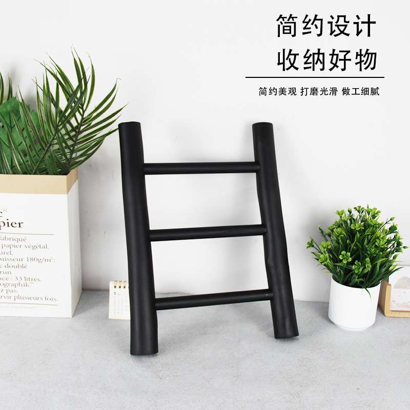 毛巾架浴巾挂架卫生间美式乡村木质梯子靠墙地面桌面饰品摆件复古