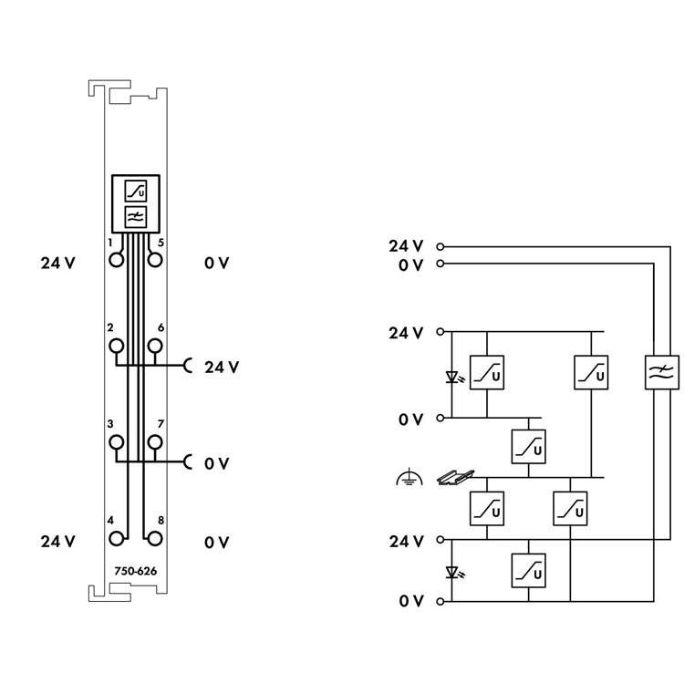WAGO万可接线端子电源滤波器型号750-626工厂直售保障