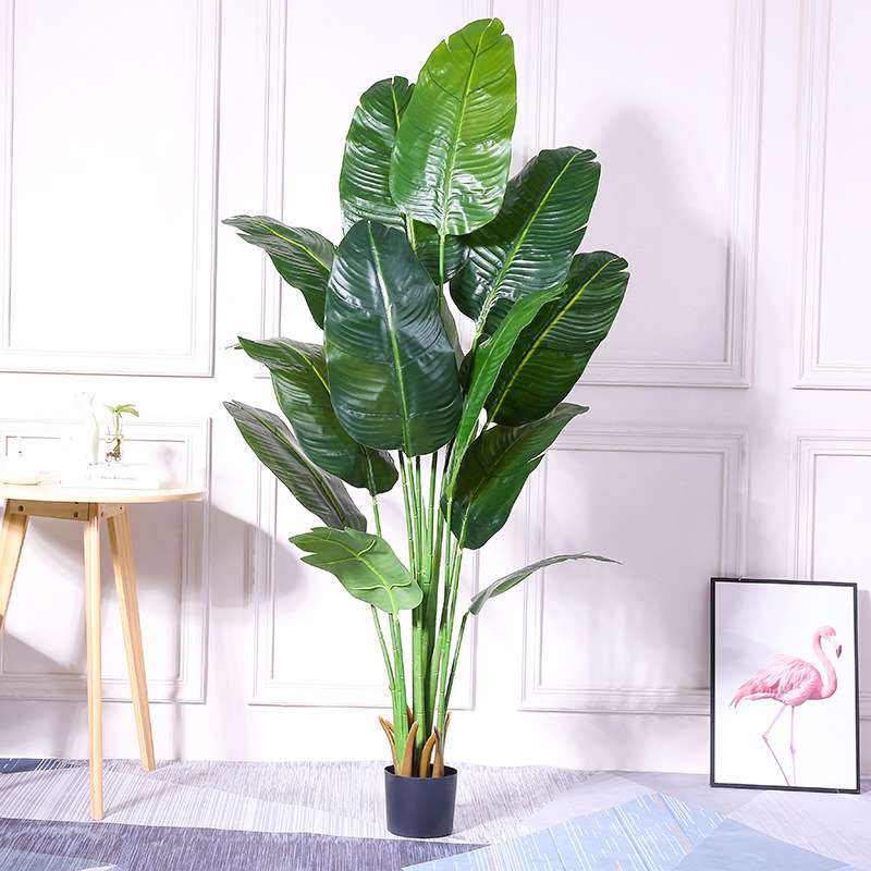 北欧绿色植被大型仿真植物落地旅人蕉胶叶盆景室内植物仿真树盆栽