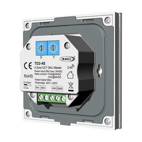 4区 DALI总线供电/24VDC CCT DALI主控触摸面板 TD2-4S