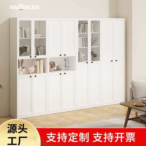 钢制书柜玻璃门展示柜置物架落地书架组合式幼儿园书柜批量采购