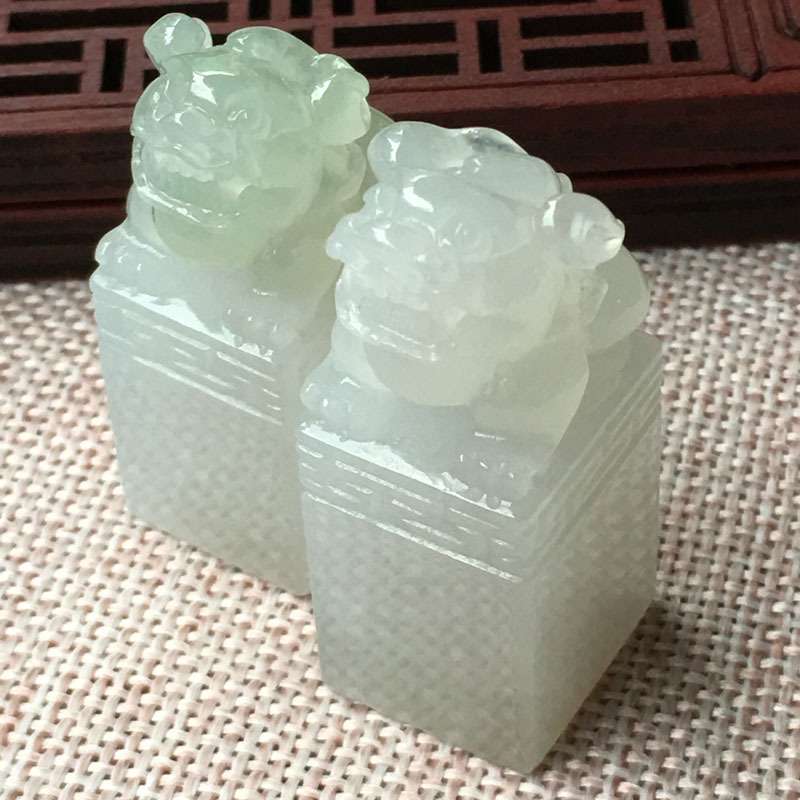 傅小姐翡翠 冰种貔貅印章,种好水足 大气