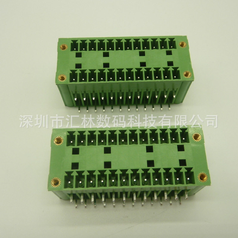 深圳汇林WF83L-3.81mm双排针座焊接-插拔式接线端子