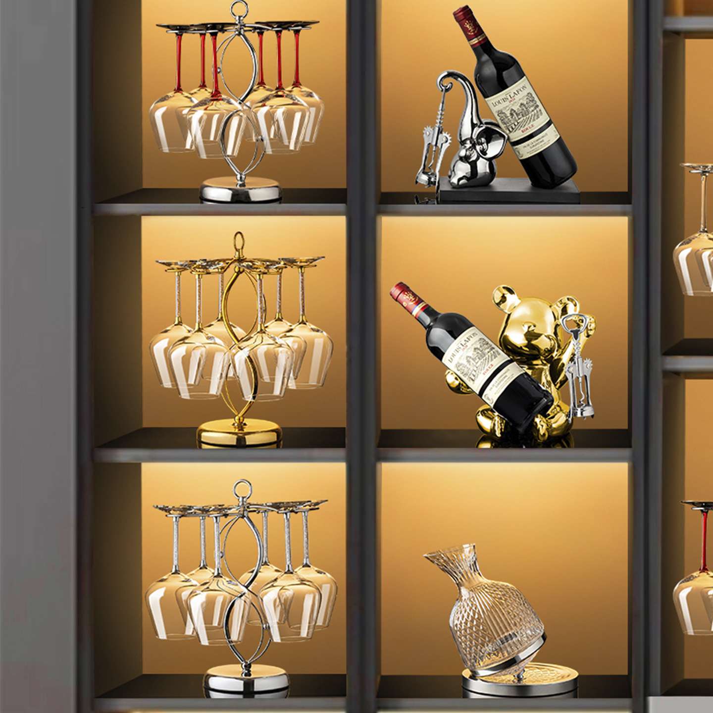 2025新款酒柜高档摆件红酒杯套装客厅装饰品餐边柜轻奢酒具酒架子