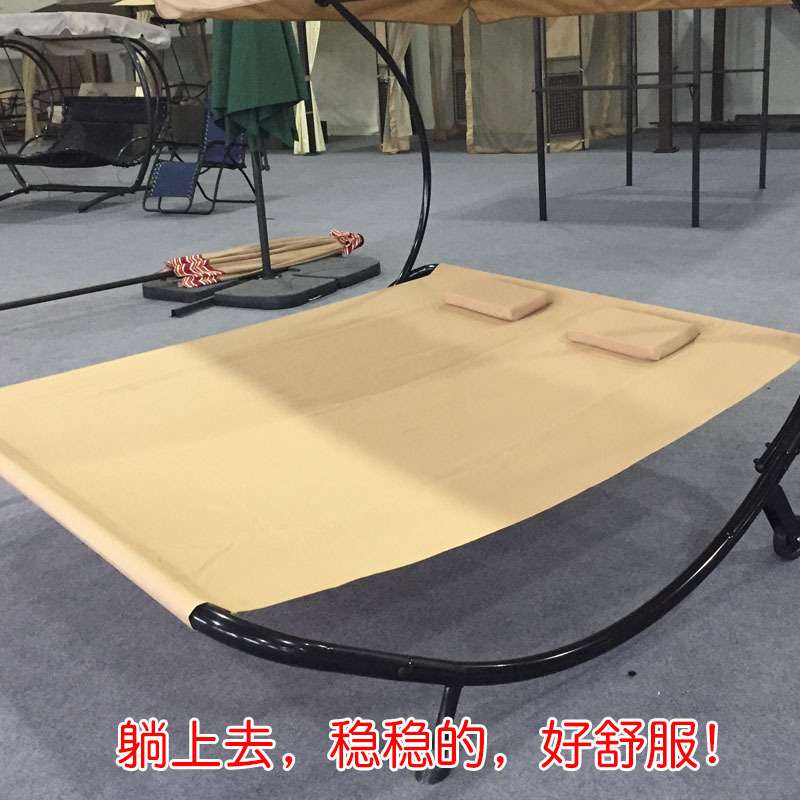 户外 单人秋千吊椅 阳台双人躺床带滚轮秋千室外花园庭院摇椅图片