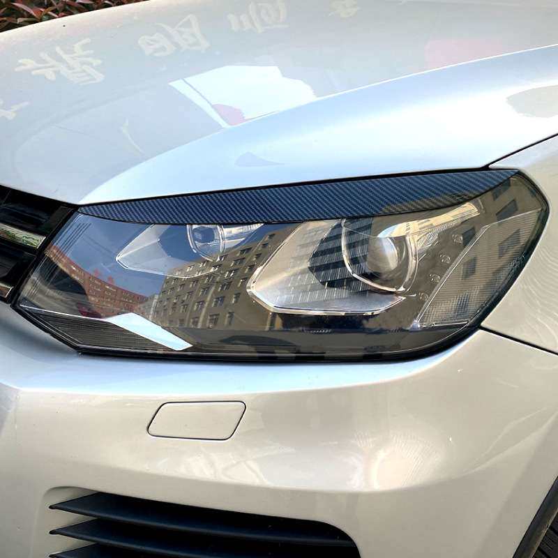 适用大众途锐Touareg 2010-2018灯眉前大灯车贴外饰跨境改装配件
