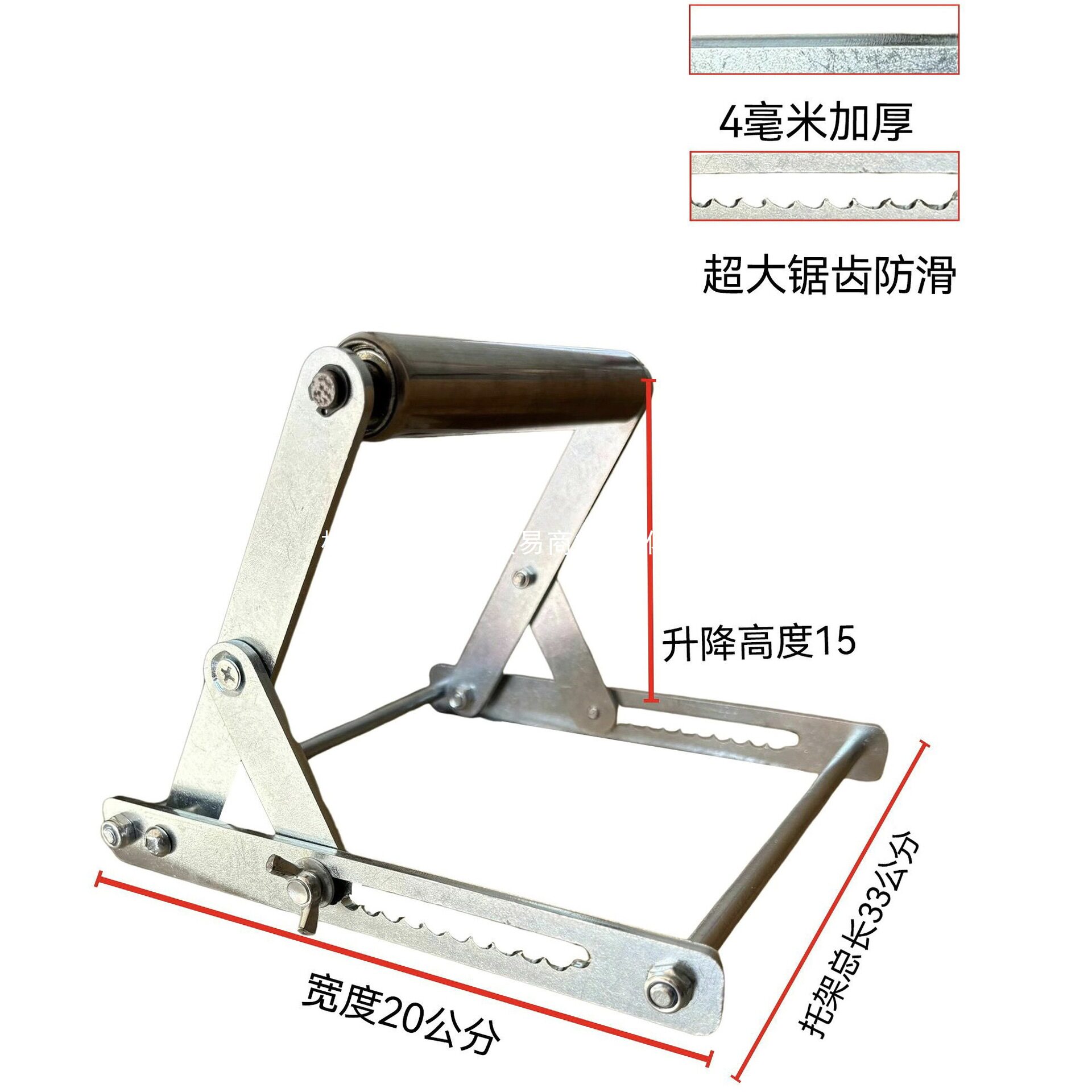 切割机托料架加厚长料支撑架升降折叠可调款滚轮支架便携式界铝机