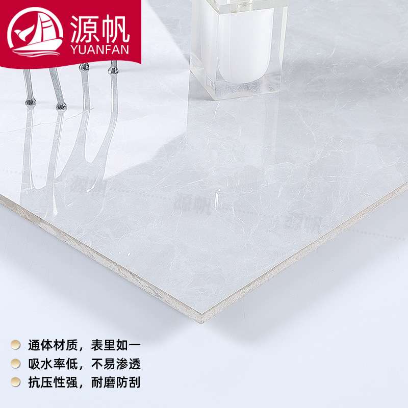 佛山现代客厅地面瓷砖 家装工程负离子灰色通体大理石瓷砖800X800