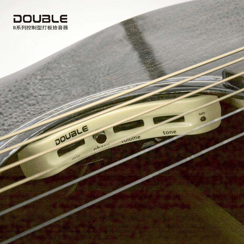 民谣吉他DOUBLE拾音器B1G单音B2G双音系统电箱拾音器加振音孔演出