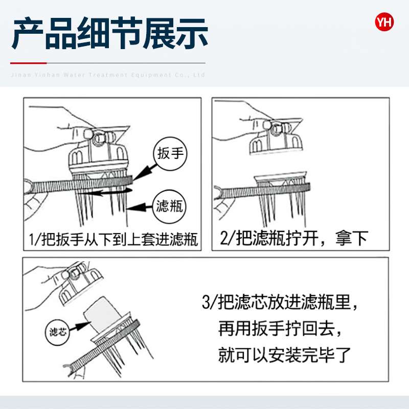 PP棉滤芯聚丙烯不锈钢精密过滤器用10/20/30寸过滤1/5微米滤清器