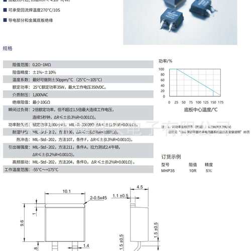 MXP35 TO-220  厚膜 无感设计 功率电阻 35W 10R 1% 5% 10%