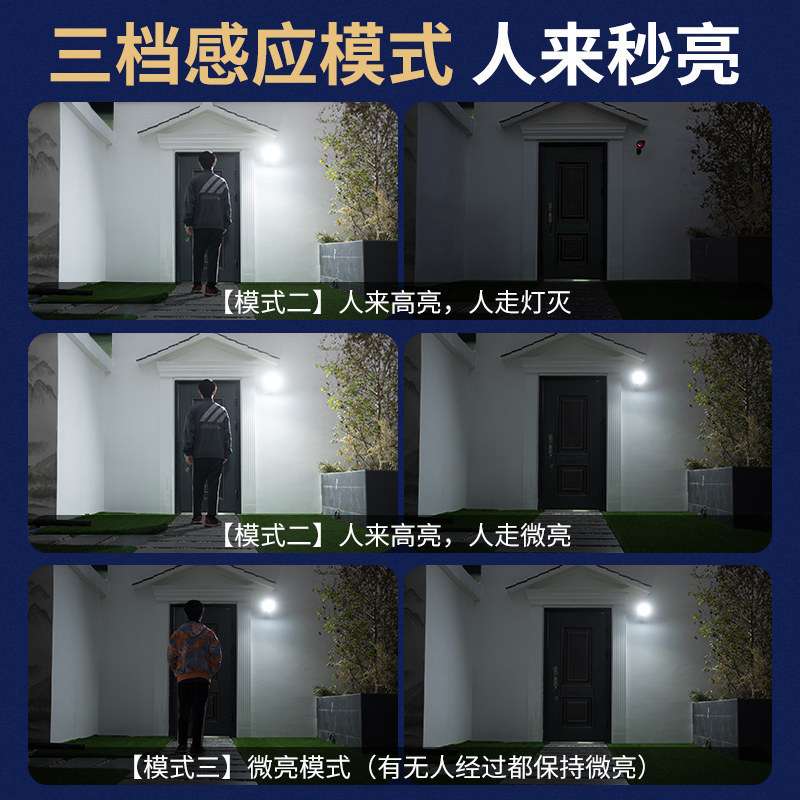太阳能感应灯户外庭院灯监控灯吓贼监控补光灯景观壁灯led强光