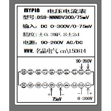 厂家直销 电厂专用直流电压电流表DS8-NNNDV300/75MV
