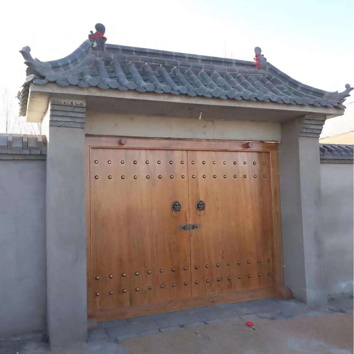 老榆木菠萝格中式复古大门庭院祠堂木门双开木门单开木门风化旧门
