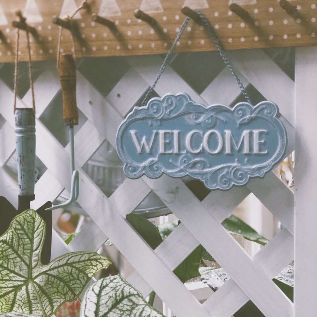 铁艺挂件welcome欢迎光临挂牌花园装饰欧式welcome门牌壁饰