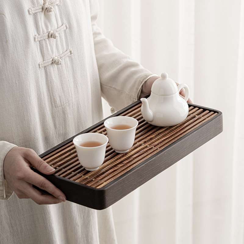鸡翅实木简约小型茶盘家用简易茶台储水茶海茶具托盘日式干泡台