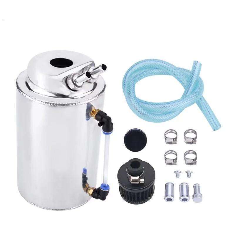 工厂汽车改装通用2L机油壶 圆柱型两用机油透气壶过滤器 空滤油罐