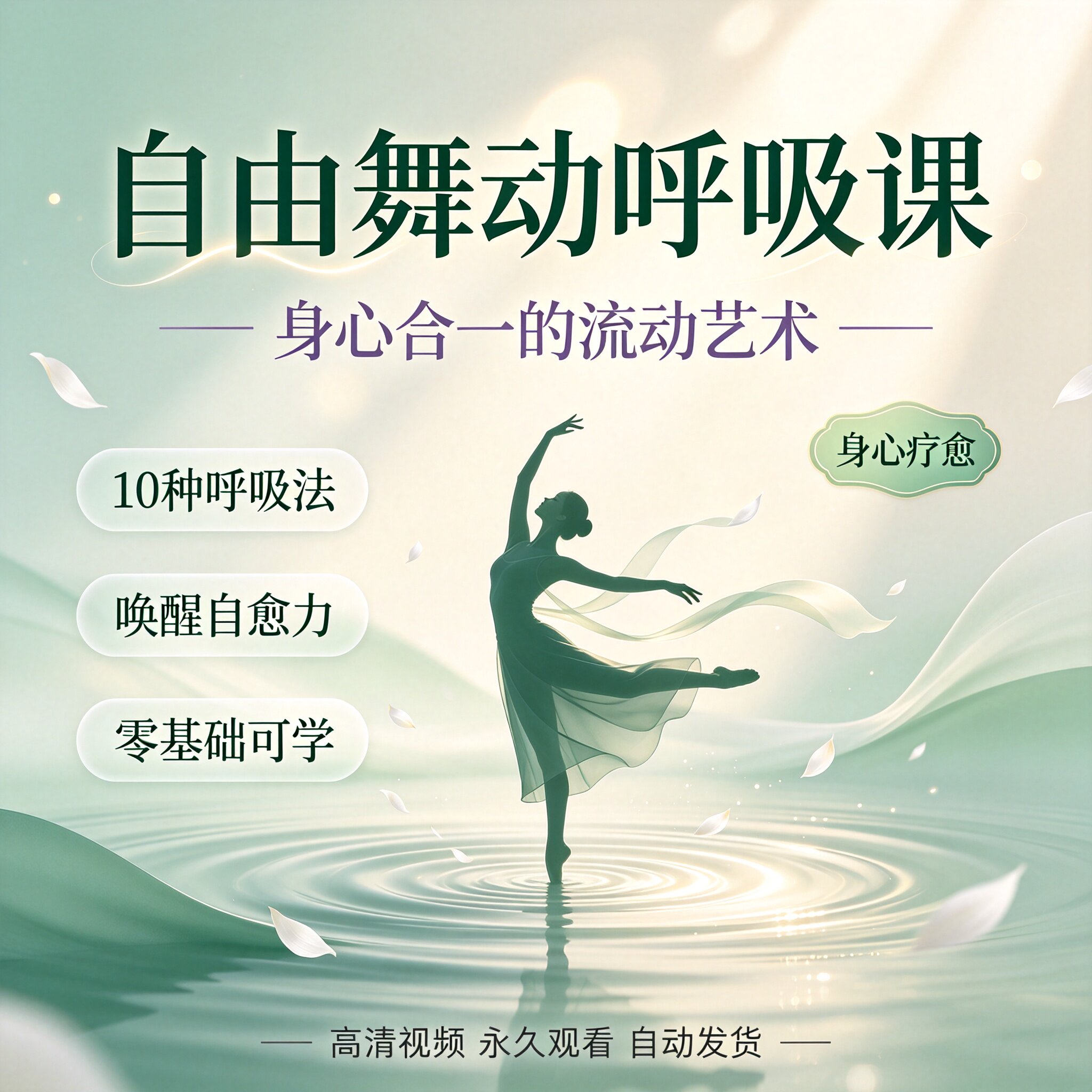 自由舞动呼吸身心合一疗愈 瑜伽呼吸训练 冥想放松