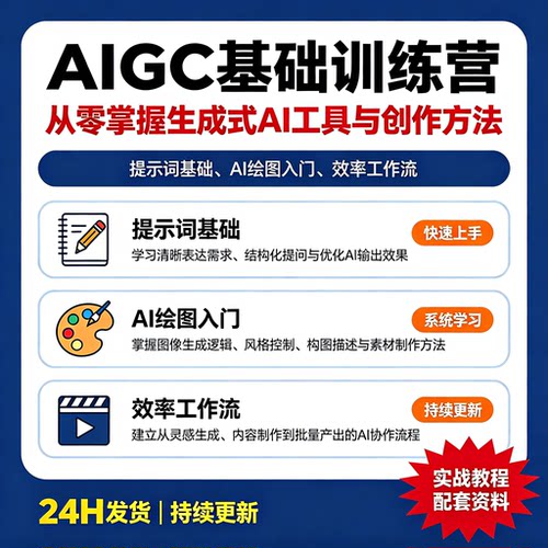 AIGC基础训练营从零掌握生成式AI工具与创作方法实战提示词基础